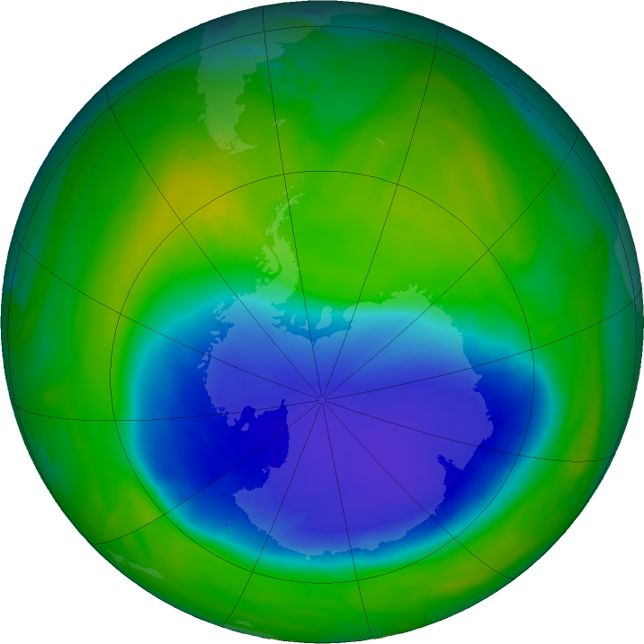 Antarctic ozone map for 28 November 2023